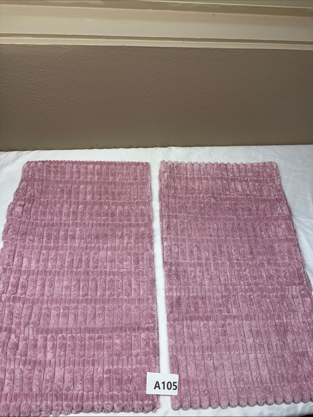 Plush Ribbed pillow covers Pair in Dusty Rose